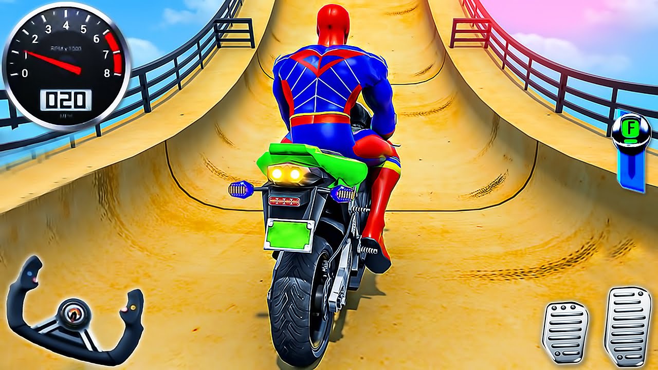 Mega Ramp Stunt Bike Simulator 3D - Motor Bike Motocross Impossible Racing - Android GamePlay #4