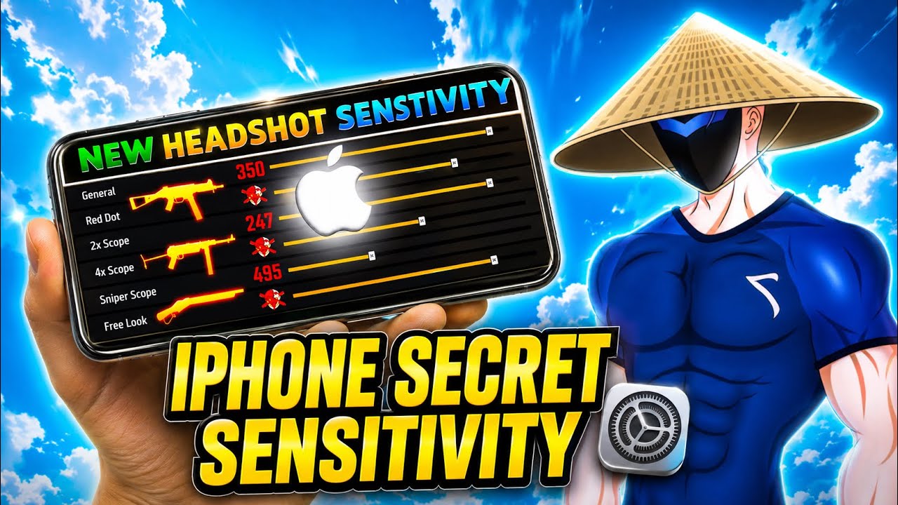 iPhone Headshot Setting For Free Fire | iPhone Free Fire Auto Headshot Setting ⚙️ (95% Headshots)