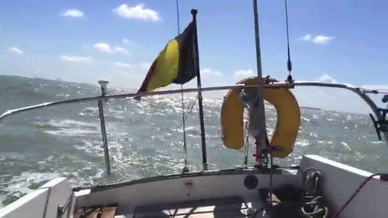 Westerly Centaur sailing. North Sea - Blankenberge - Belgium (short version)