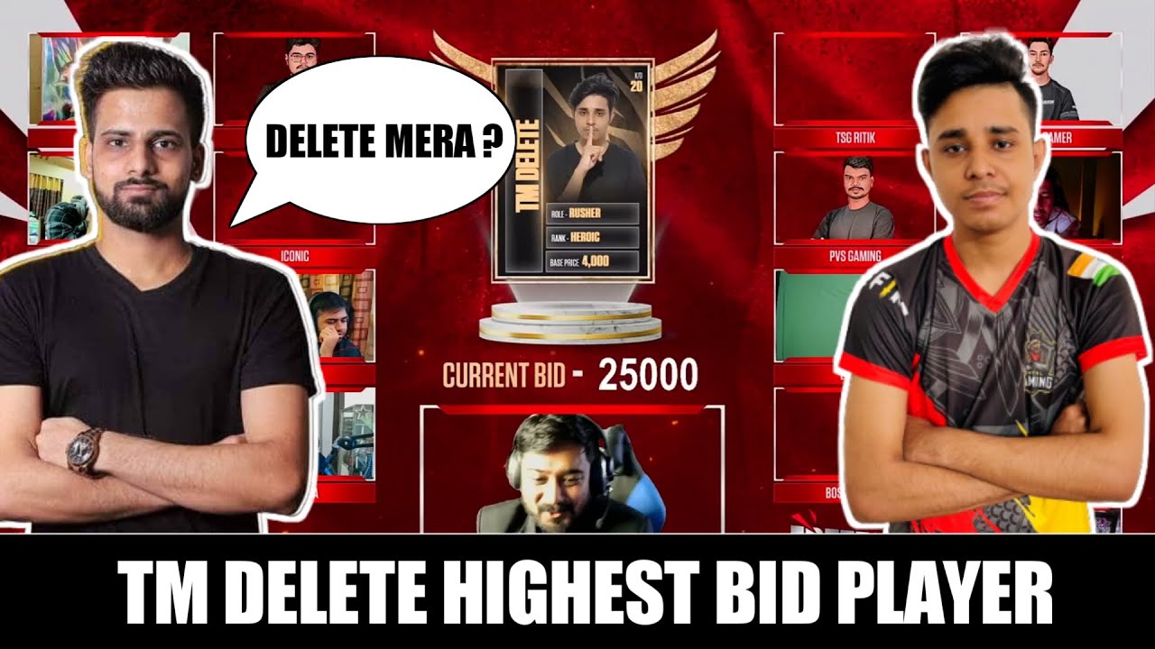 TM DELETE IN AUCTION | TM DELETE 25000 BID | TM DELETE HIGHEST BID PLAYER | DELETE IN FOZYAJAY TEAM