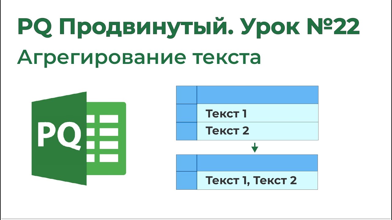 Power Query Продвинутый №22. Агрегирование текста, группировка