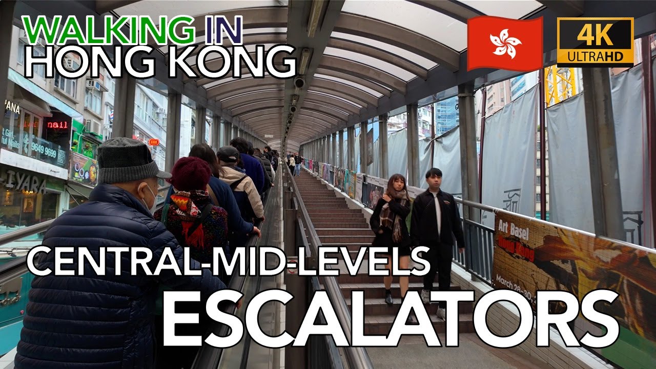 🇭🇰 Walking in Hong Kong: Central-Mid-Levels Escalators | DJI Osmo Pocket 3 4K