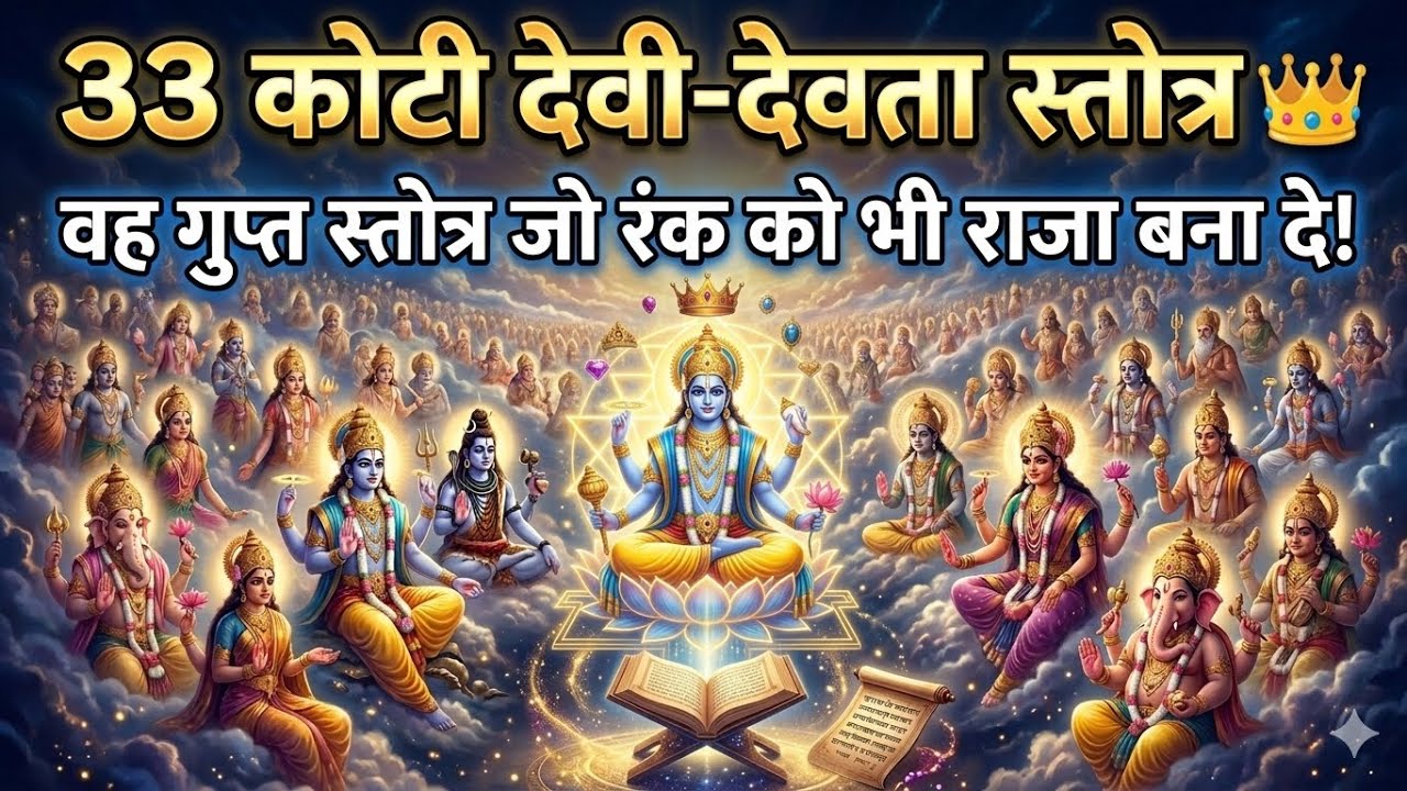 वह गुप्त स्तोत्र जो रंक को भी राजा बना दे! 33 कोटि देवी-देवता स्तोत्र 👑 most powerful mantra 