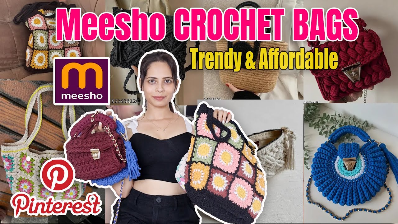 Meesho Crochet Bag Haul 🎀 | Pinterest Inspired Bag Collection 😱 | Veronica Lifestyle |