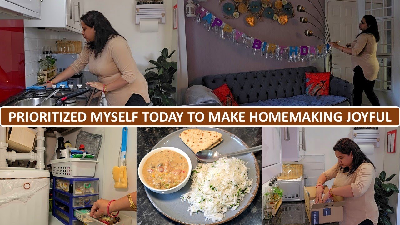 Importance of Self Joy - Cooked My Fav Food & Organized Tiny Corners of Kitchen | Mushroom Korma
