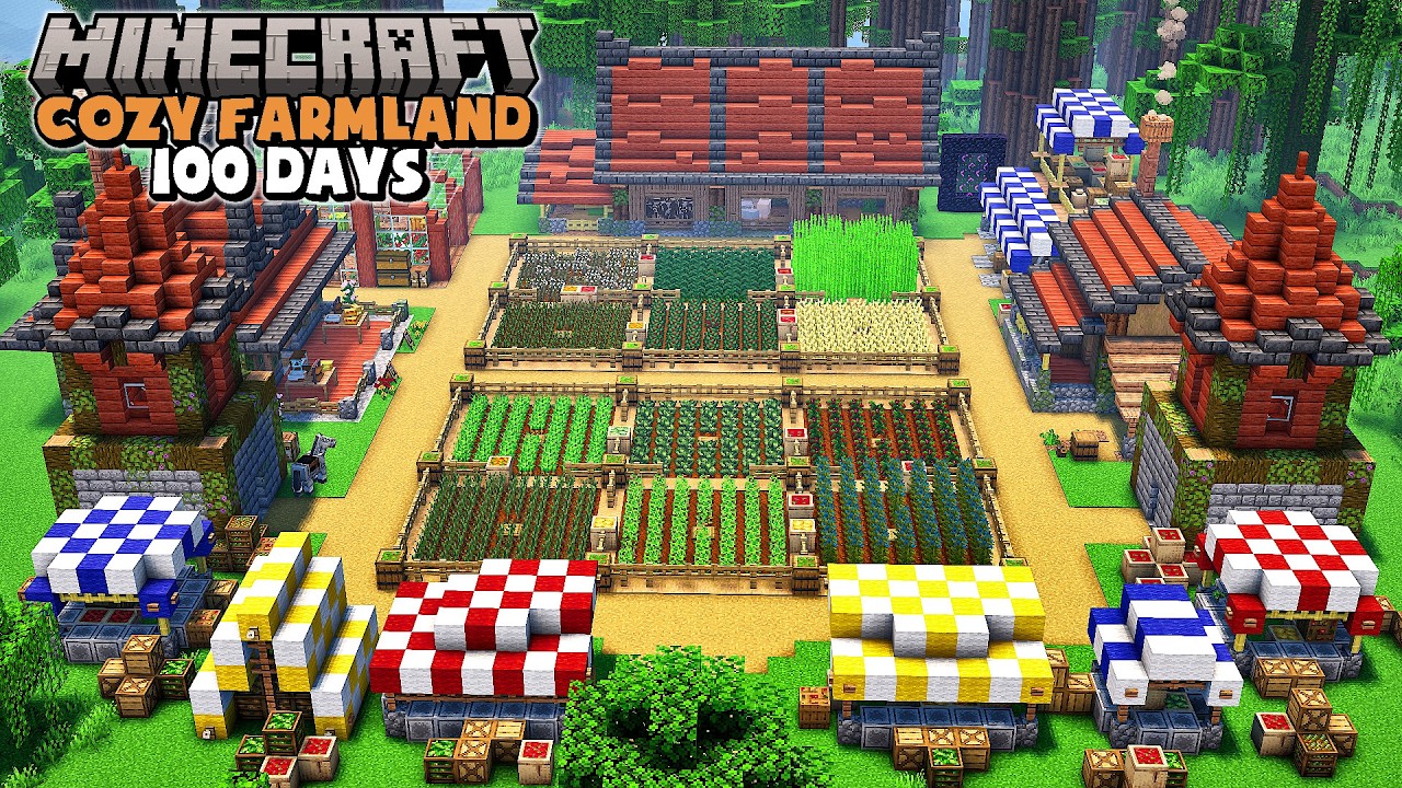 I Spent 100 Days Building the ULTIMATE Cozy Farm Base!