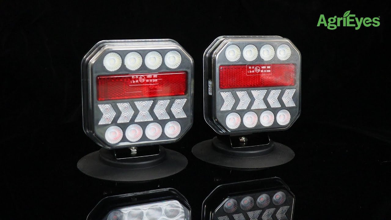 AgriEyes T312 Wireless Trailer Lights Kit, Adjustable Magnetic Rechargeable Tow Light