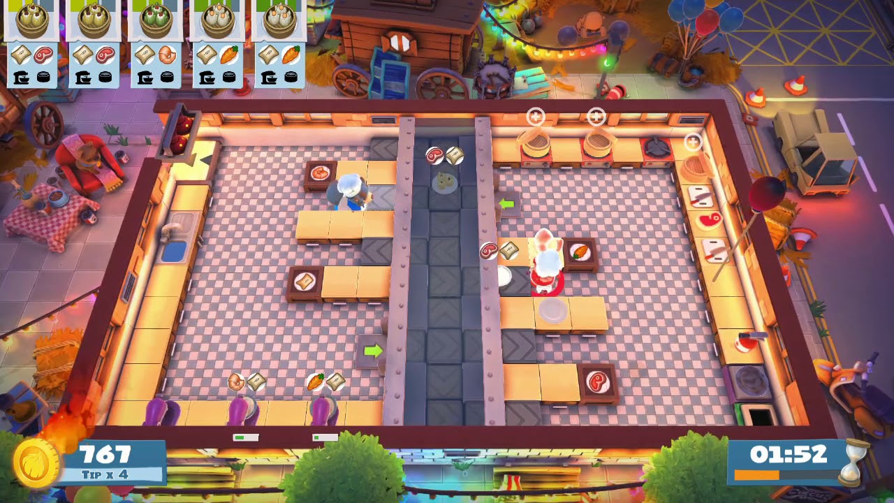 Overcooked 2 - CARNIVAL OF CHAOS DLC - Kevin 1 | 2 Player COOP 4 STAR