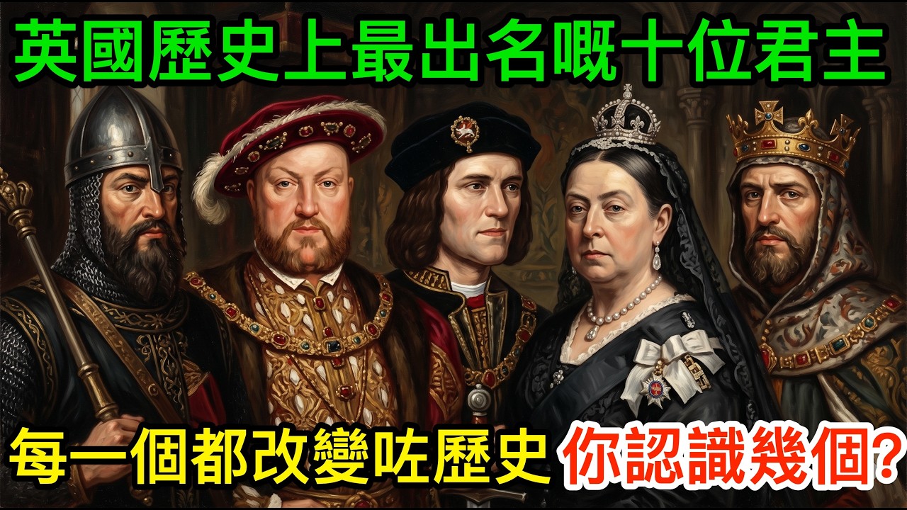 英國歷史上最出名嘅十位君主：唔系暴君就系瘋子，但每一個都改變咗歷史，你認識幾個？