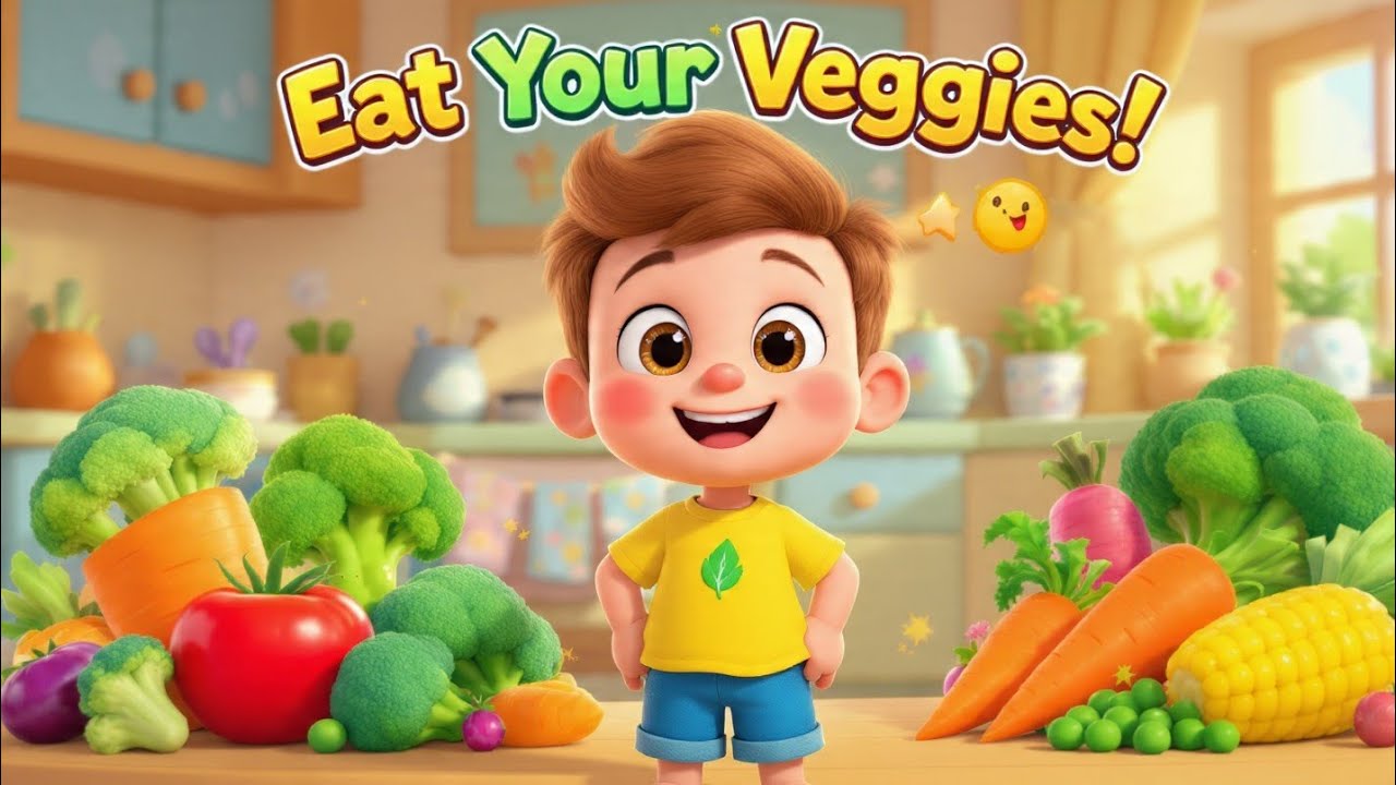 Veggie Fun for Kids 🥦🥕 | 3D Cartoon Healthy Rhyme