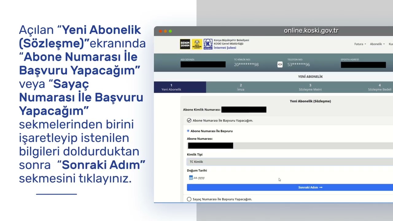 e - KOSKİ YENİ ABONELİK