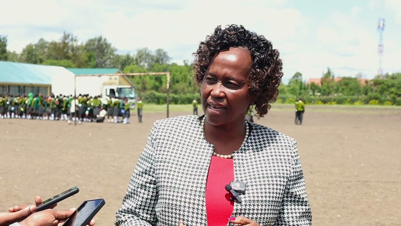 Rodah Kipkore head teacher Arap Moi Comprehesive School during BIC Pen Distribution in Kajiado