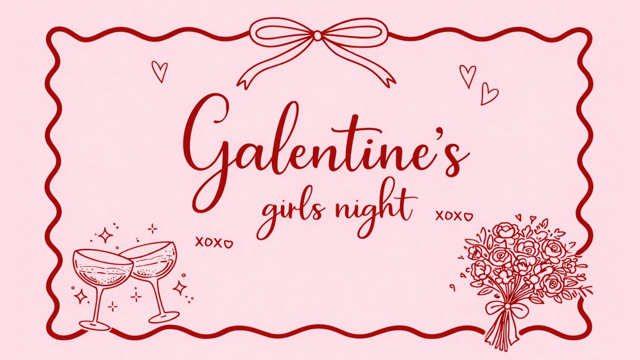 Galentine’s Girls Night Background 💕 | Pink Valentine Party Aesthetic Loop