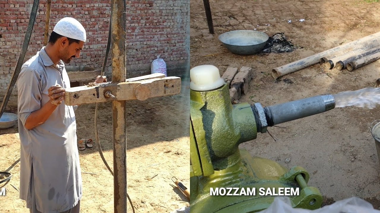 Complete Process  Motor Pump Boring | Motor Pump Lgane Ka Tareqa Village Style  BY MOZZAM SALEEM