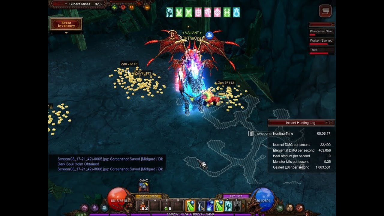 Mu Online - DRAGON KNIGHT LVL 1000 FULL PUNISH CUBERA MINES