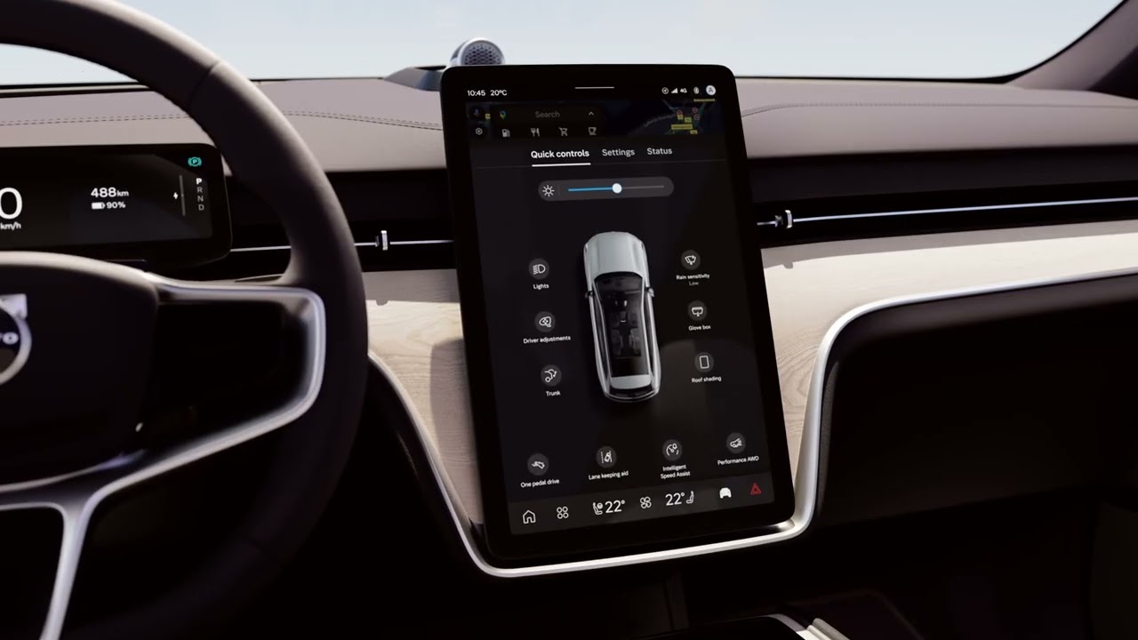 Volvo EX90 electrochromatic roof animation