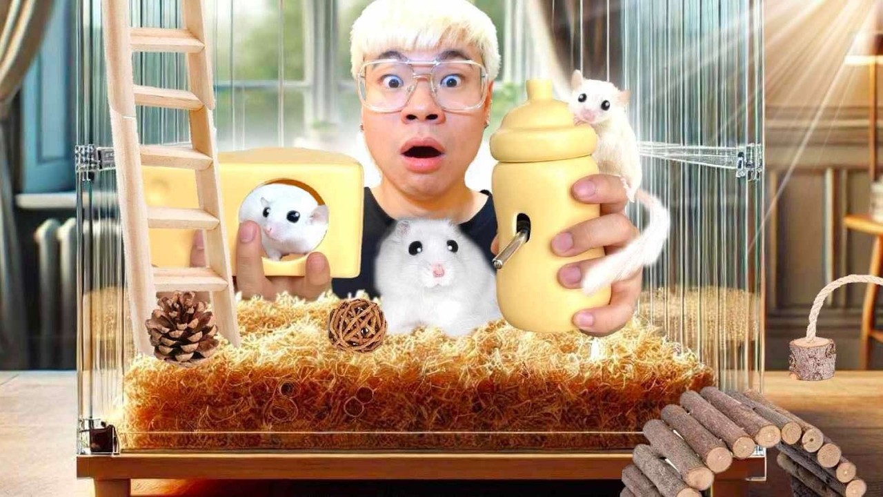 ทำบ้านหลังใหญ่ 2 ชั้นให้เด็กๆ🐹 หนูแฮมเตอร์และดอร์เม้าส์!!