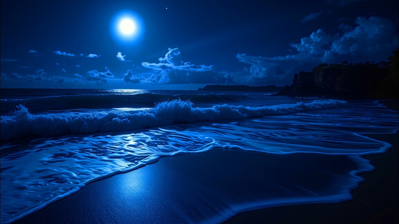 Drift Into Deep Sleep Tonight | Quiet Ocean Waves Under the Midnight Sky