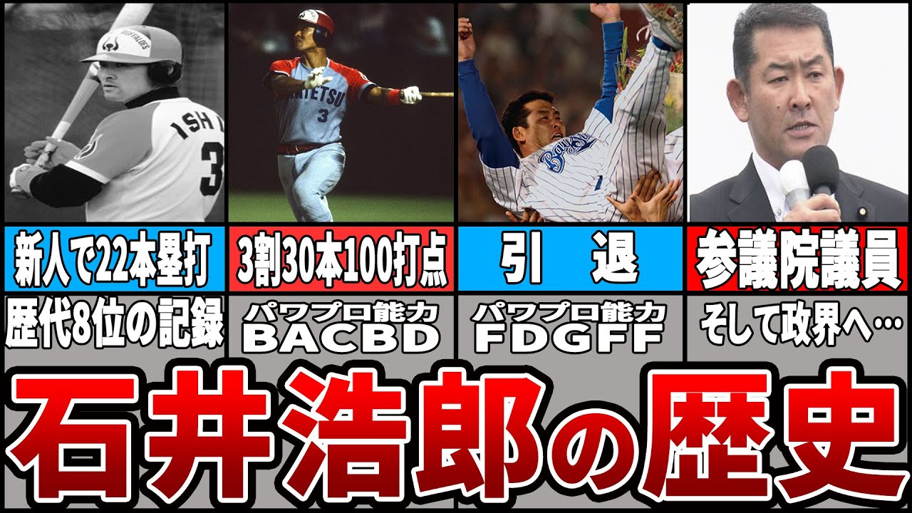 【パワプロで見る】 石井浩郎 の軌跡 ルーキーから現役引退までの活躍を振り返ってみた【e-baseballパワフルプロ野球2022 バファローズ パワプロ2022 ゆっくり解説 】