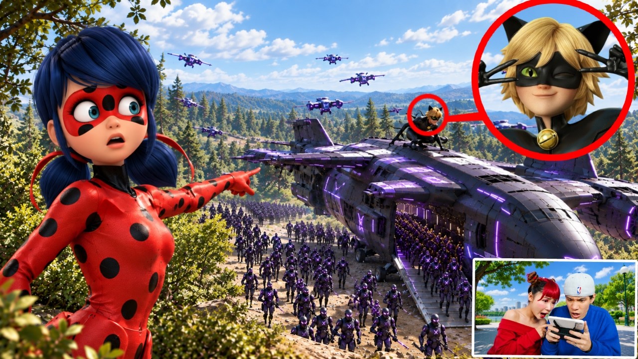 MY DRONE CAUGHT LADIBUG & KAT NOIR DISCOVERING HAWK MOT&rsquo;S ROBOT ARMY IN REAL LIFE!! (LOOK AT THIS!)