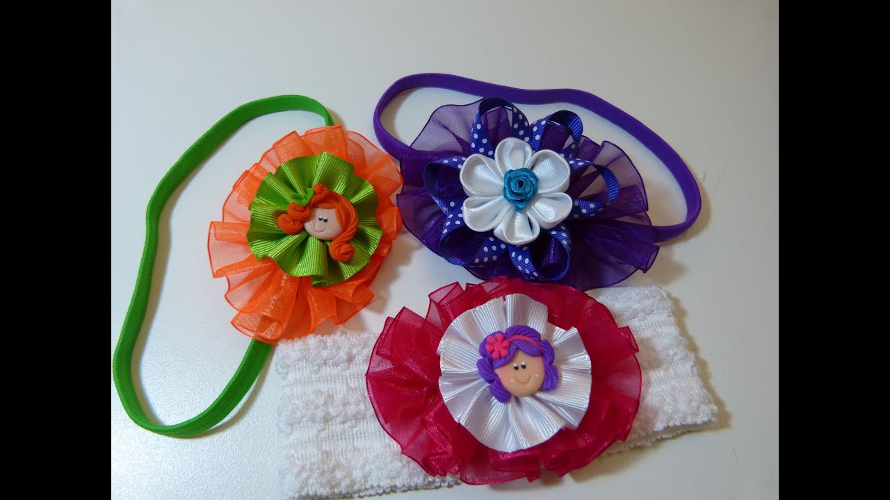 TIARAS CON FLORECITAS 🌼 DE  LISTÓN ORGANZA Y FAYA🌸❤️😜, by Floresymoñosfaciles