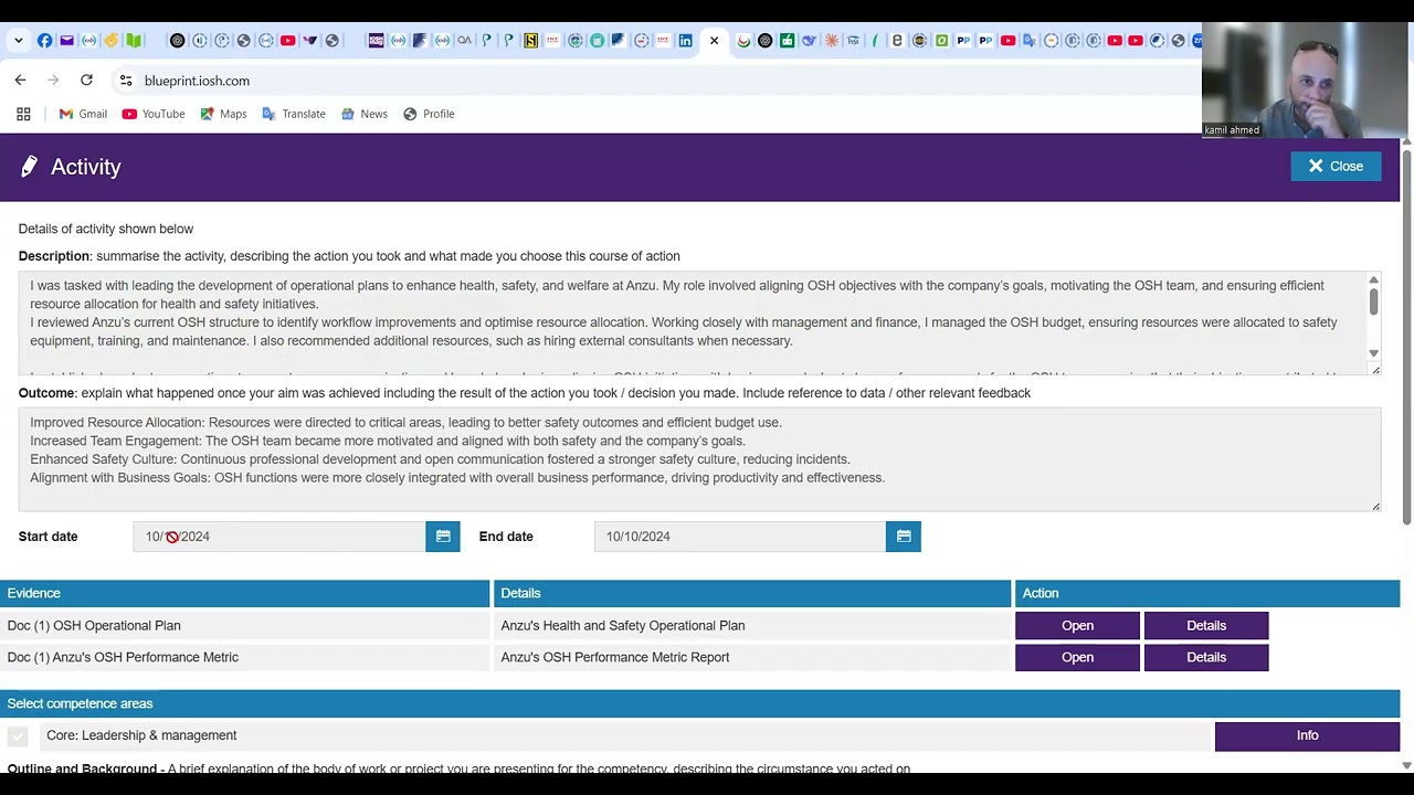 How I became the globe CMIOSH via IOSH's new route   Portfilio, Interview, and advice Recorded Webin