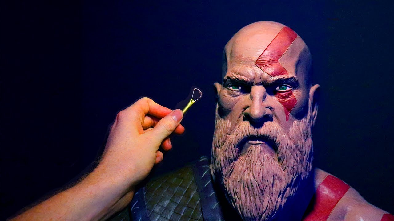 Sculpting Kratos from God of War 4  2018 in Monster Clay!