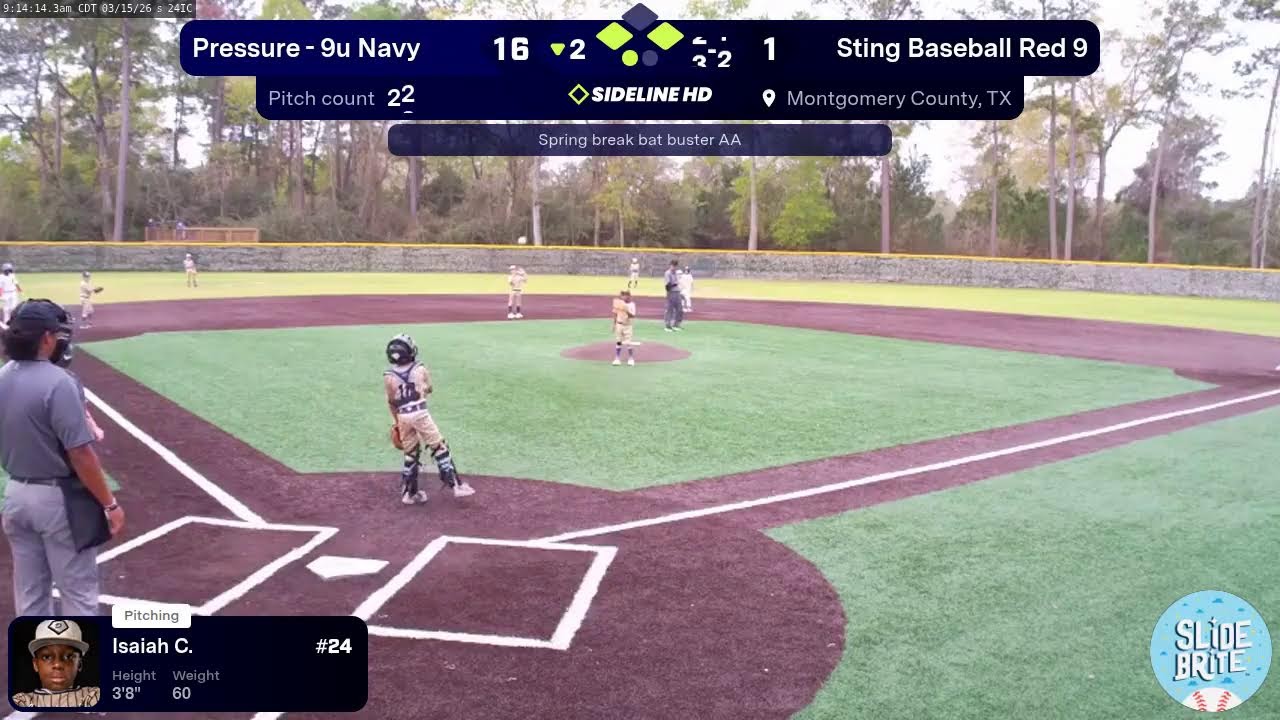 Pressure - 9u Navy @ Sting Baseball Red 9 (2026.03.15)