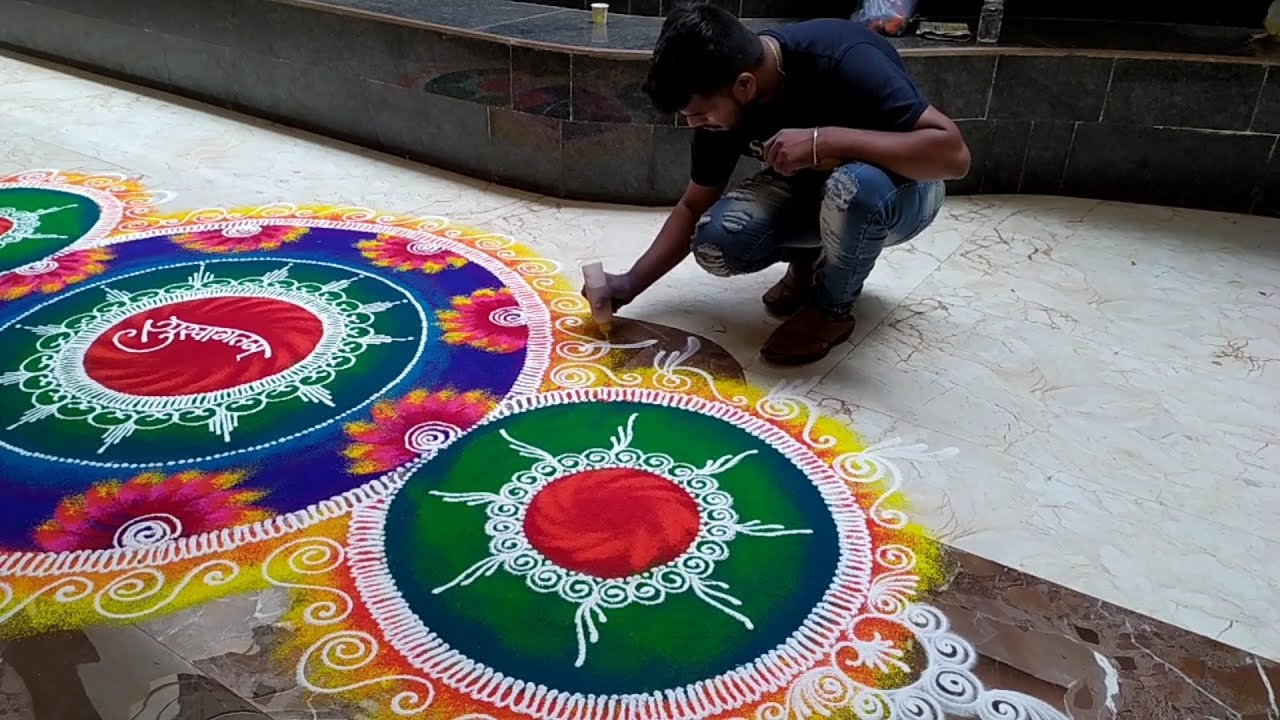 🌼Big Rangoli for Entrance | festival rangoli | Sanskar Bharti rangoli design by kunal keer🌺