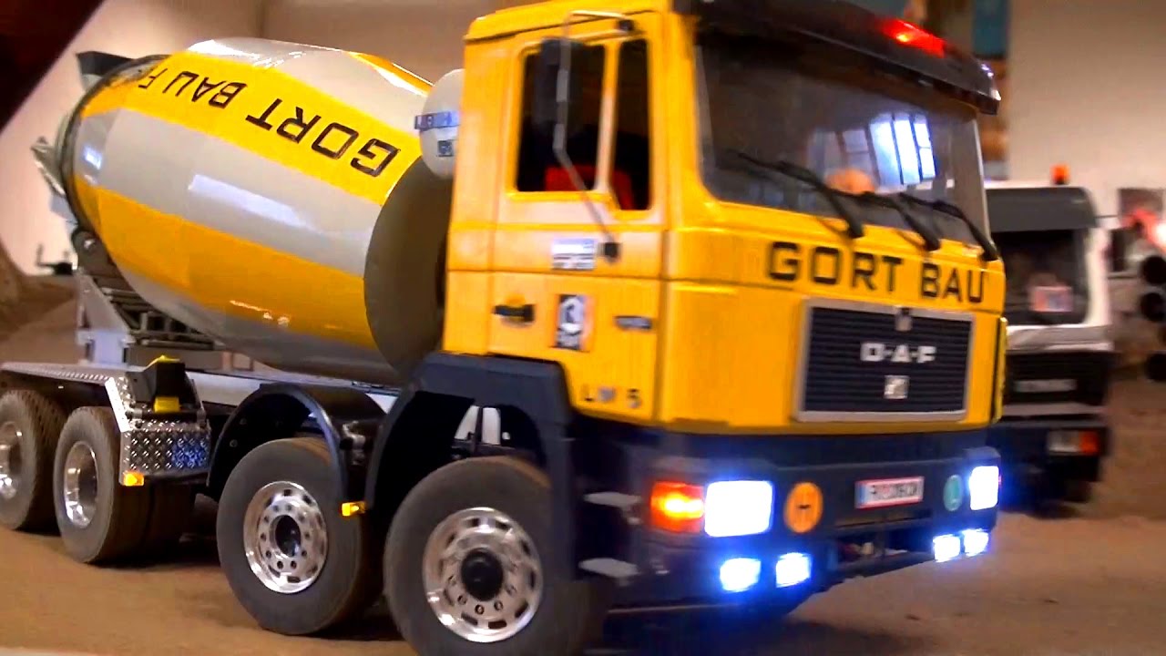 REAL RC CONCRETE MIXER! BIG RC TRUCK ACTION! MAN! SCALEART! WEDICO!