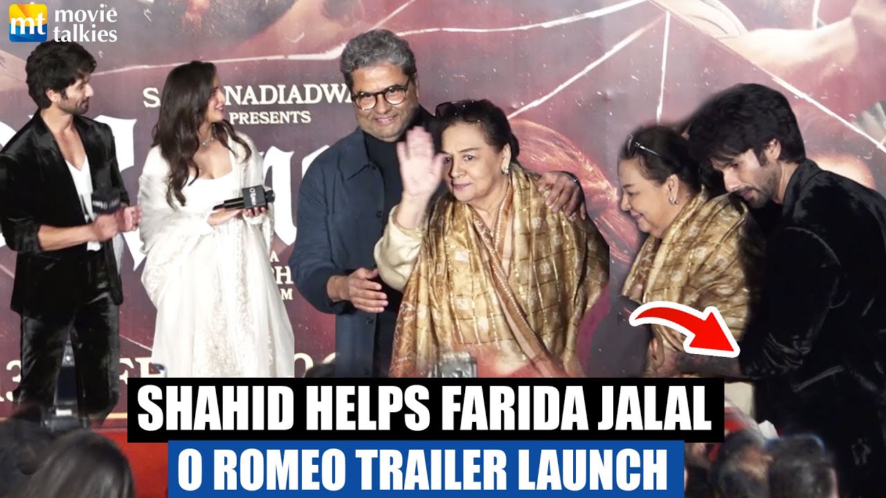 Shahid Kapoor HELPS 76-Year-Old Farida Jalal to come on stage | O Romeo Trailer Launch |Tripti Dimri