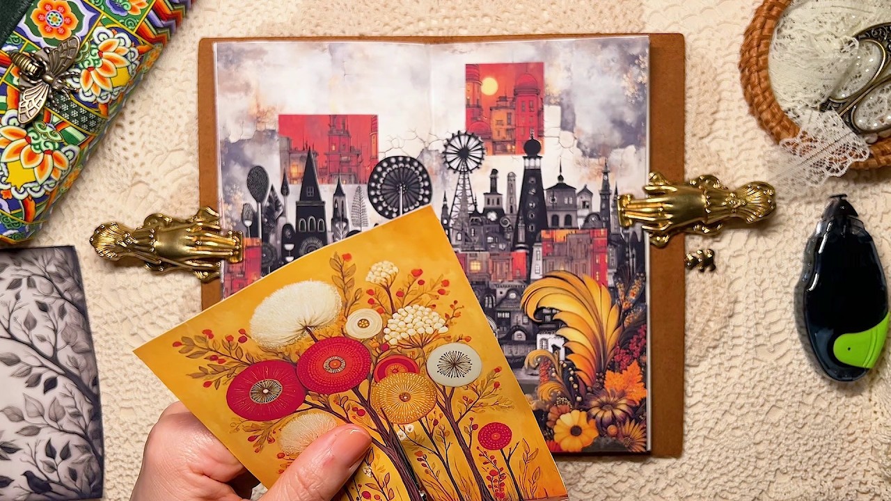 asmr 다꾸 | 꽃에 숨어서 다이어리 꾸미기 #scrapbooking journaling collage ビンテージ コラージュ #greengarden vintage