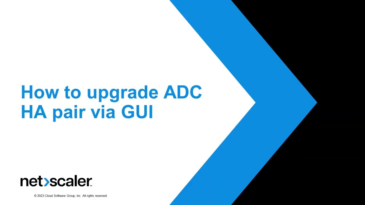 How to upgrade the ADC HA pair via GUI