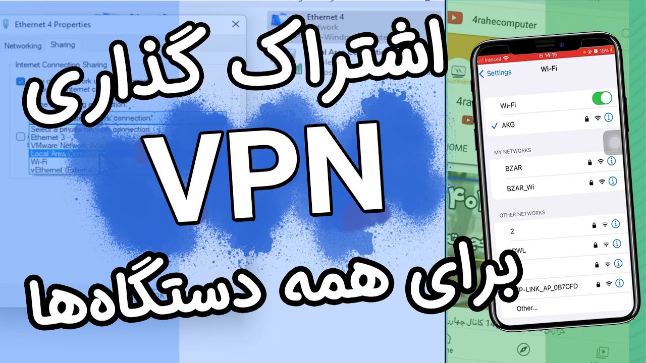 به اشتراک گذاری وی پی ان کامپیوتر با موبایل و بقیه دستگاه‌ها