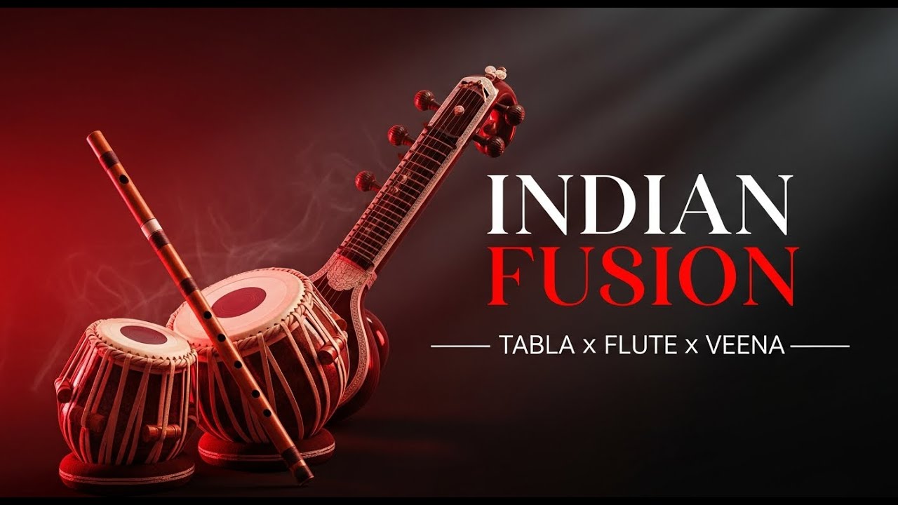 INDIAN FUSION MUSIC | Tabla x Flute x Veena | Relax Mind,Work, Study, Finance
