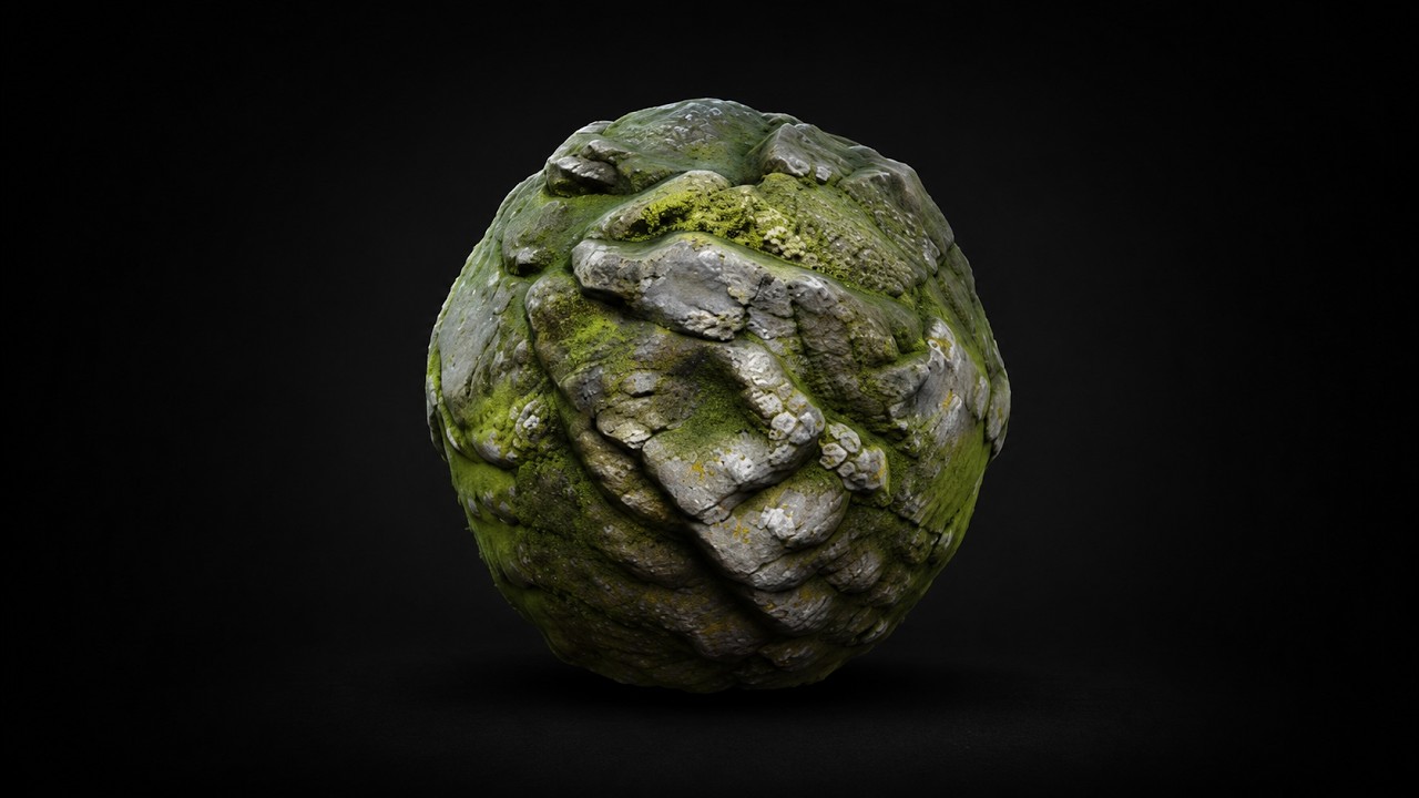 Mossy Rock Boulder - 4K PBR Ultra High-Fidelity Cinematic Stone