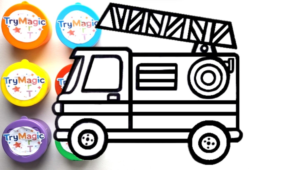 Fire Truck Coloring 🚒 | How to Draw a Fire Truck for Kids 🔥🚒🔥 #19