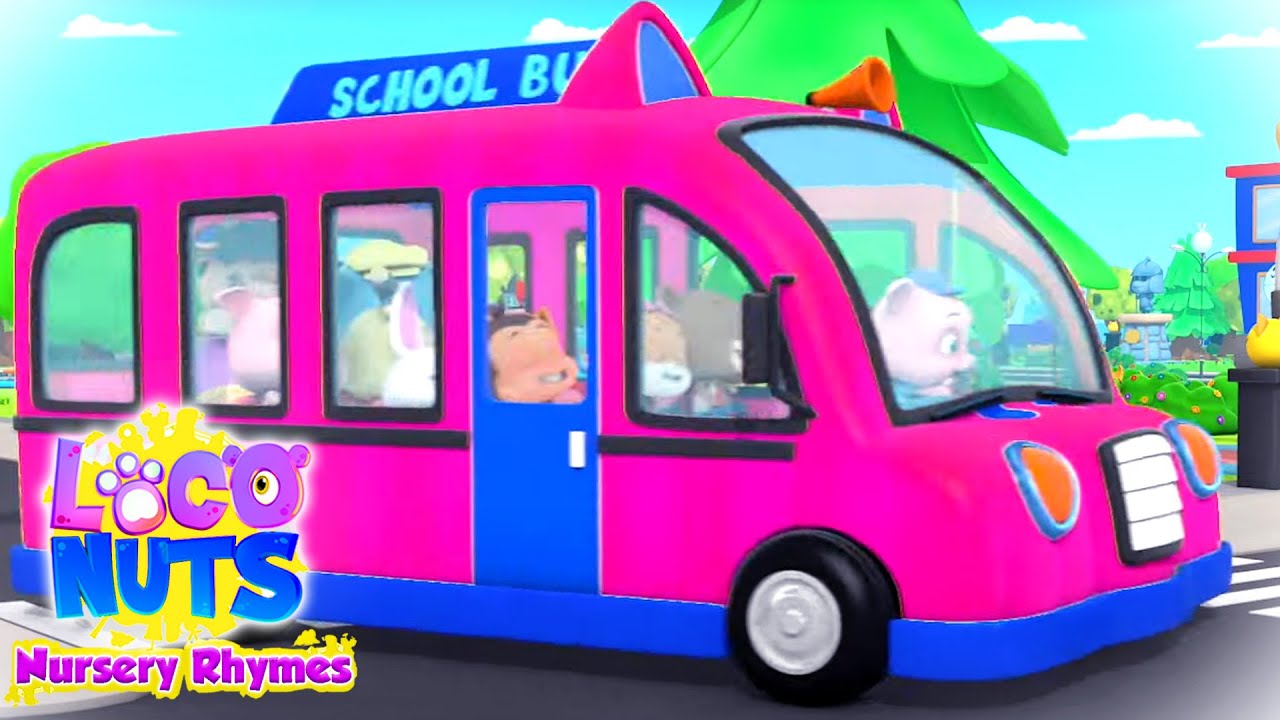 Wheels On The Bus Go Round & Round | The Bus Song | Nursery Rhymes & Baby Songs with Loco Nuts