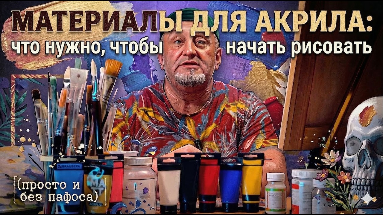 Материалы для акрила: что нужно, чтобы начать рисовать (просто и без пафоса)