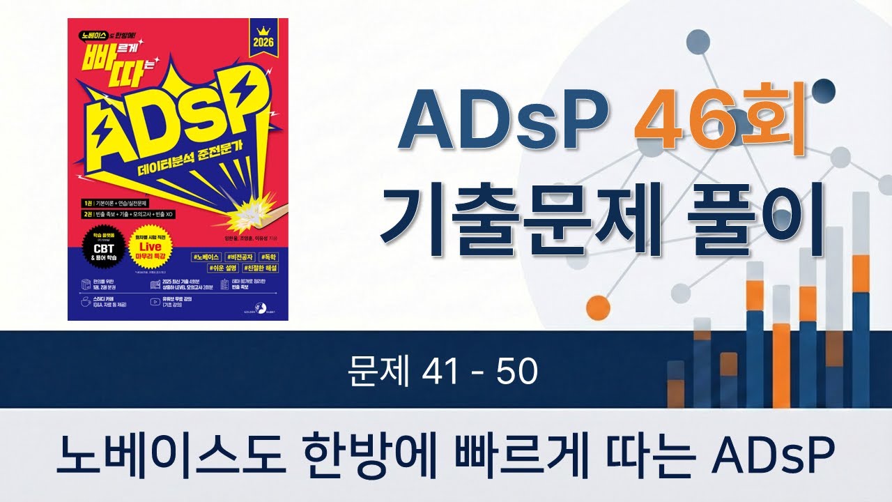 [빠르게 따는 ADsP] 기출문제 46회 풀이 ( 41번 ~ 50번 )