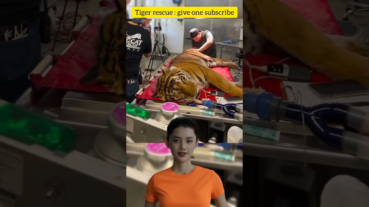 Tiger Rescue: A Big Tiger In Operation Theater 🥺😱 #shortsfeed