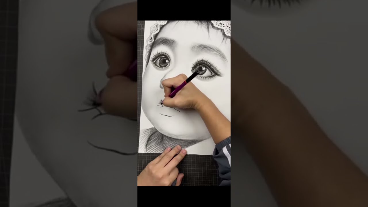 Learn to draw hyper realistic baby lips and esey step by step 