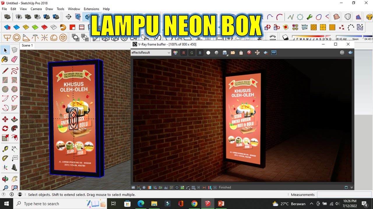Make Neon Box Lights Light up in Sketchup