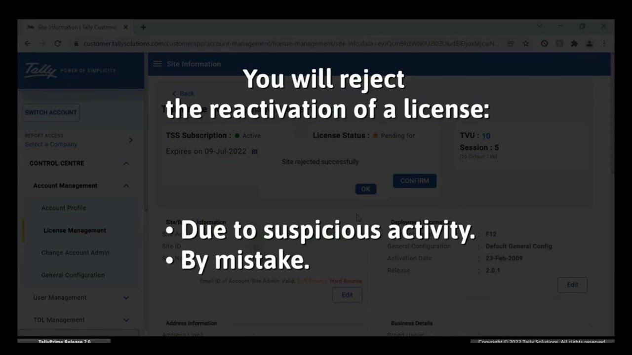 How to Activate a Rejected License in TallyPrime? |4qs| 4 Quadrant Solutions| Learn Tally| Tally