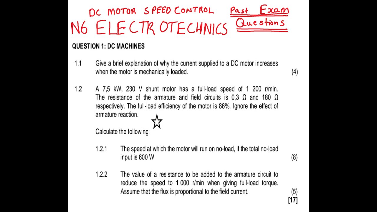 N6 ELECTROTECHNICS DC MACHINES (speed control on dc motors)