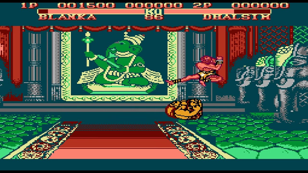 Street Fighter 2 Champion Edition nes demo by @Hacksroms-Deluxe Blanka  Gameplay read in descripion
