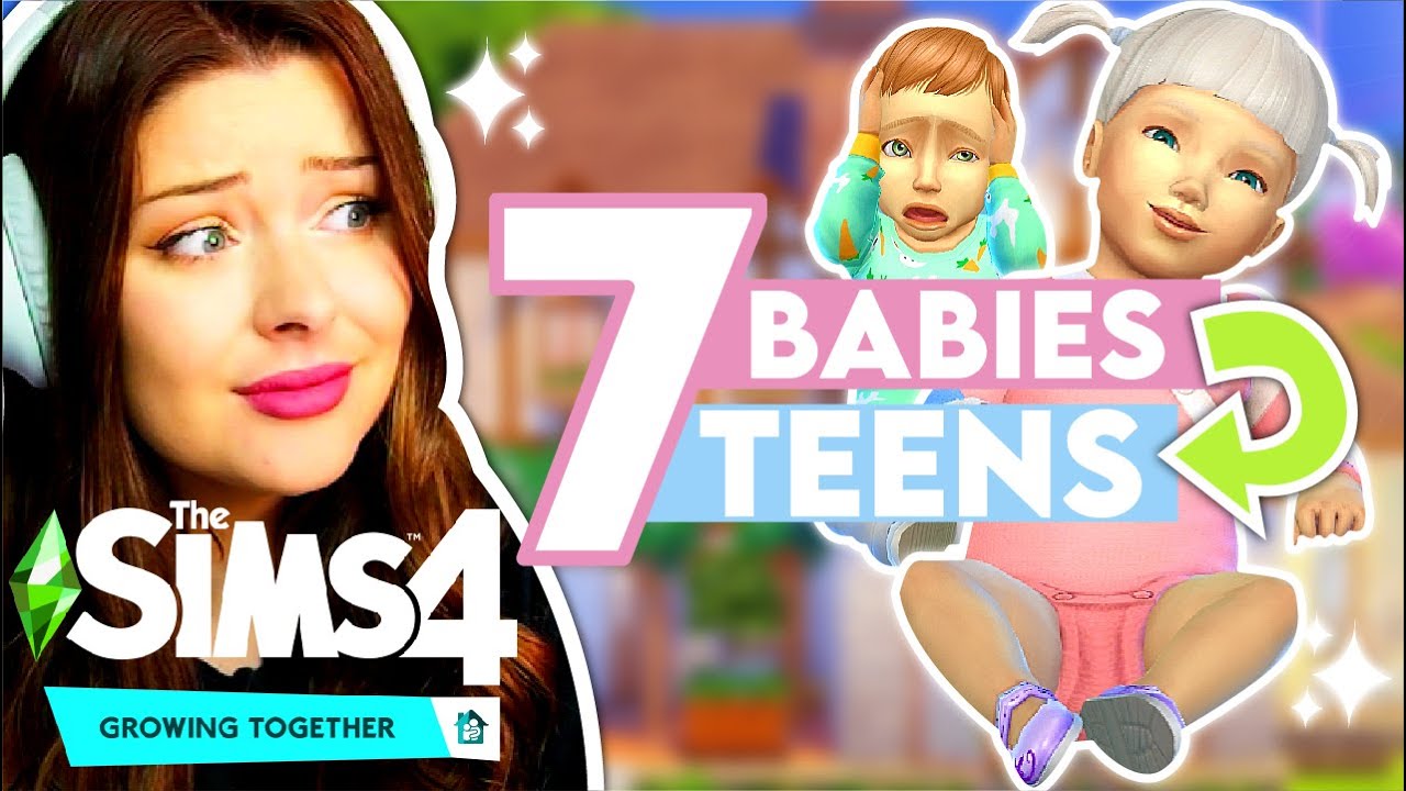 Воспитание 7 младенцев до подросткового возраста в The Sims 4 // The Sims 4: Растем вместе. Вызов...
