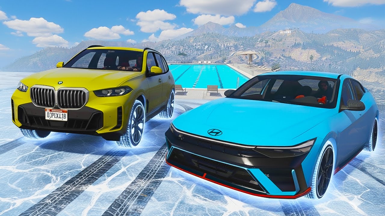BMW Ailesi Arabalar vs Hyundai Arabalar İkili Parkurda - GTA 5 MODS