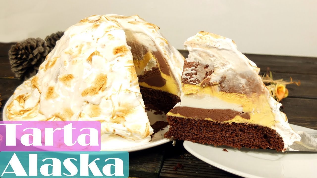 TARTA ALASKA,😍😋 PASTEL O TORTA helada con merengue flambeado. Receta # 467