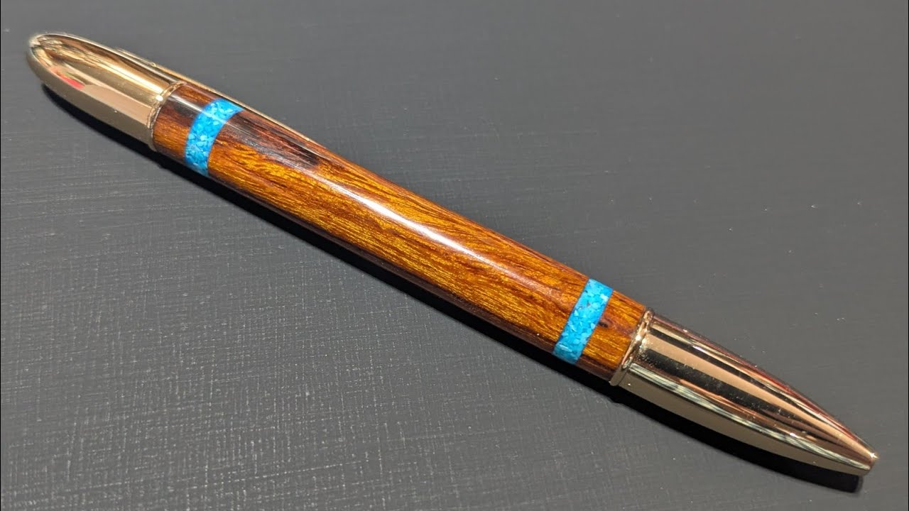 Live: Turning Desert Ironwood with a Turquoise Stone Inlay with Glow Powder Part I